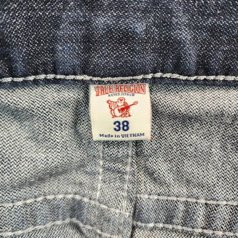 NWOT True Religion Moto‎ Slim Run Jeans Mens 38x32 Dark Wash Biker Western